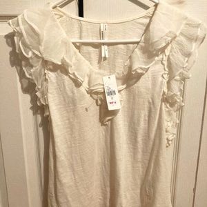NWT By Anthropologie ruffled v-neck blouse